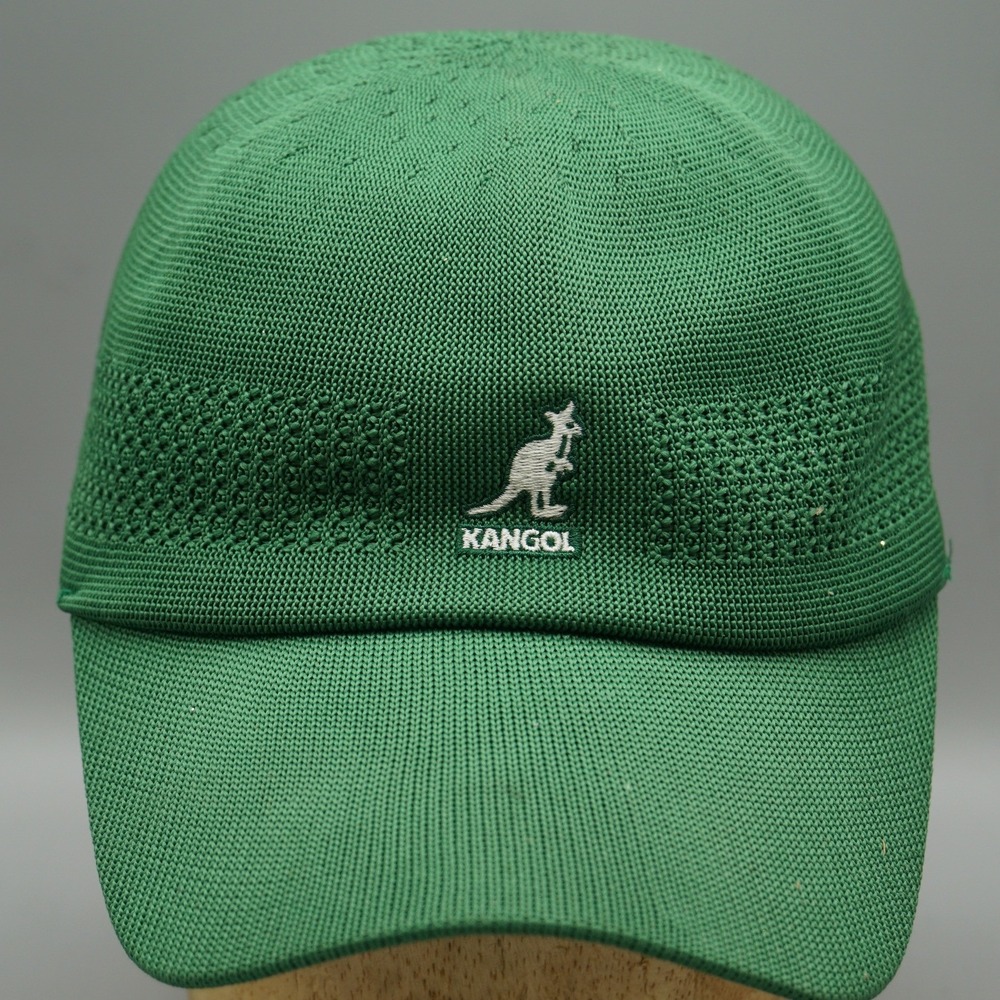 Kangol Tropic Ventair Spacecap Green Knit Baseball Hat Size M Embroidered Logo